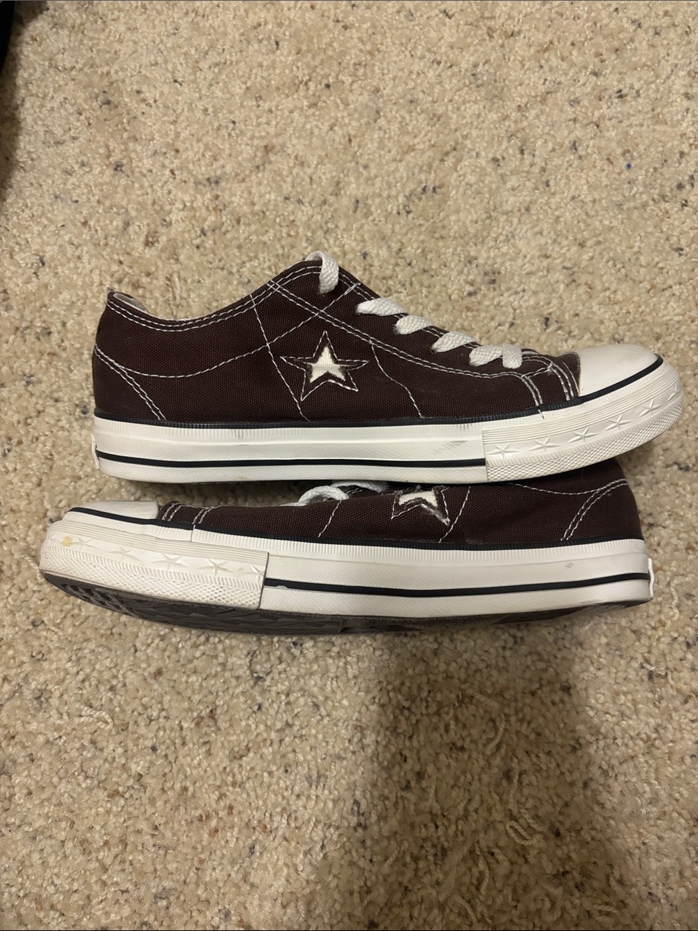 Converse One Star Low Top Sneakers - Dark Brown with White Accents - Picture 6 of 6